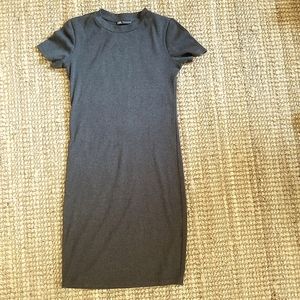 Zara ribbed grey tshirt dress